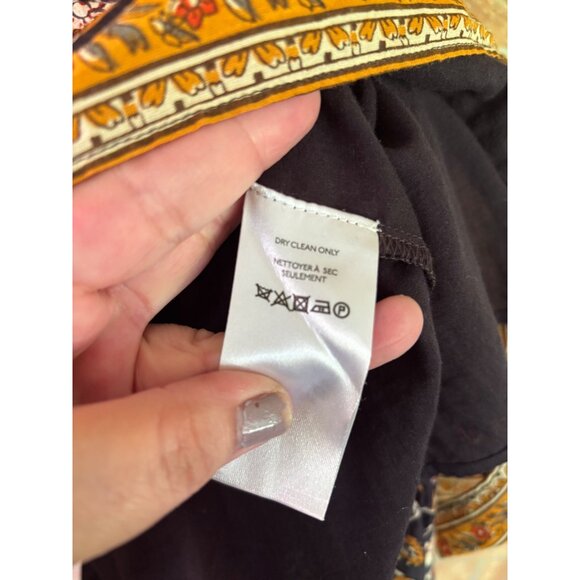 Anthropologie Almeria Ruffled Mini Dress By Othilia Cotton Black/Floral Print - Picture 9 of 13